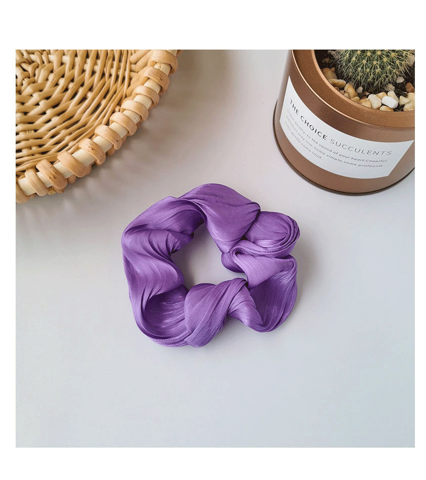 Fashion Purple Mesh Yarn Wave Lattice Large Intestine Loop Hair Rope,Hair Ring