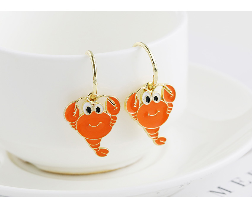 Fashion Orange Alloy Dripping Lobster Earrings,Drop Earrings
