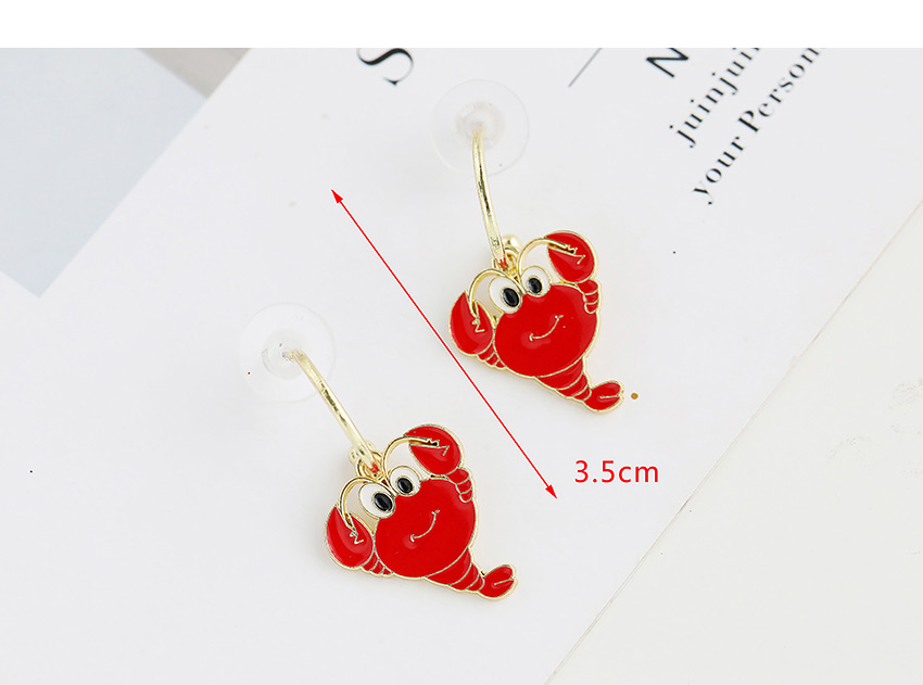 Fashion Red Alloy Dripping Lobster Earrings,Drop Earrings