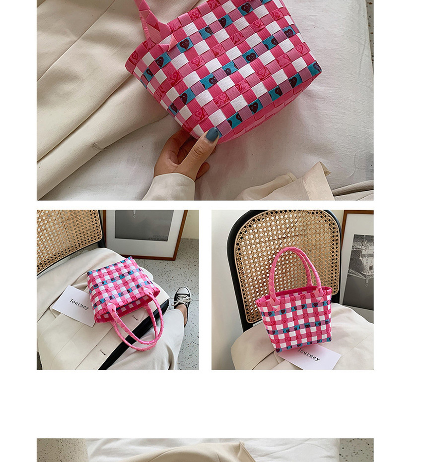 Fashion Caiwu Woven Contrast Color Vegetable Basket Handbag,Handbags