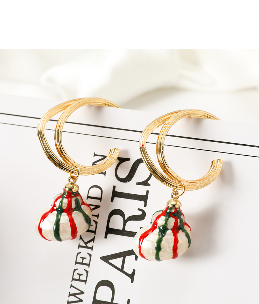 Fashion Golden Alloy Conch Studs,Drop Earrings