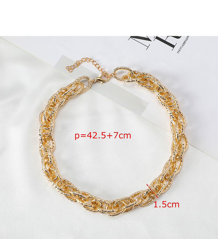 Fashion Golden Alloy Resin Pearl Chain Double-layer Necklace,Chains