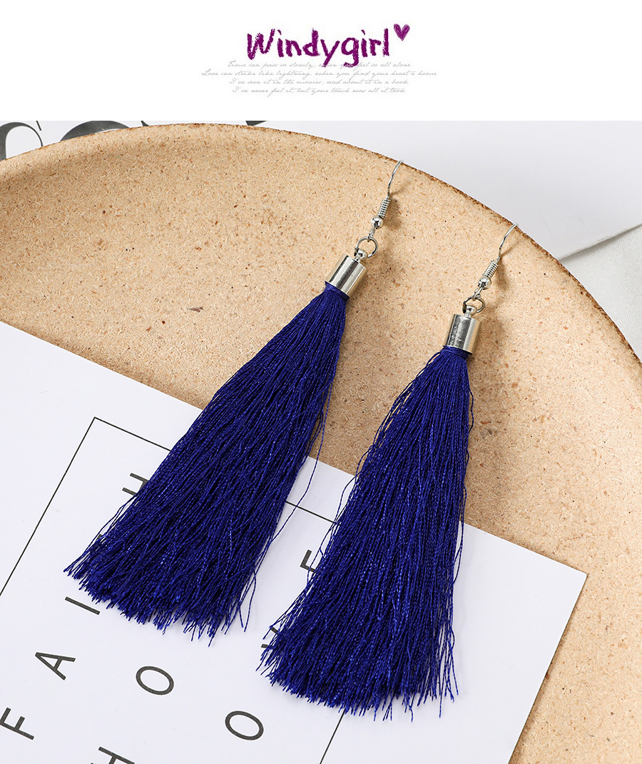 Fashion Royal Blue Alloy Tassel Earrings,Drop Earrings