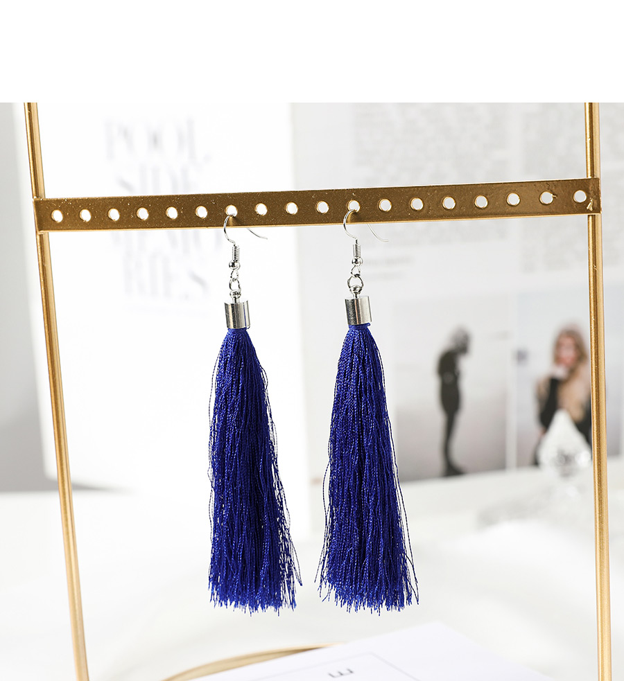 Fashion Royal Blue Alloy Tassel Earrings,Drop Earrings