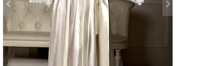 Fashion White Ice-like Silk Stitching Perspective Lace Sleeve Tether Strap Nightdress,SLEEPWEAR & UNDERWEAR