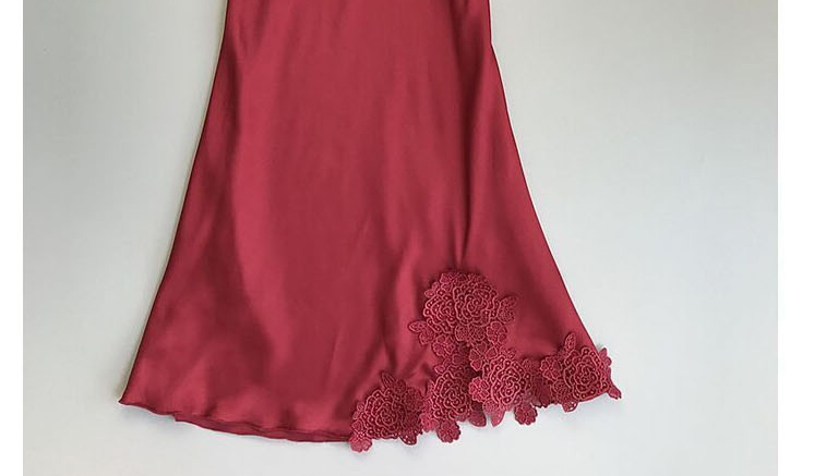 Fashion Khaki Lace Flower Stitching Suspender Nightdress,SLEEPWEAR & UNDERWEAR