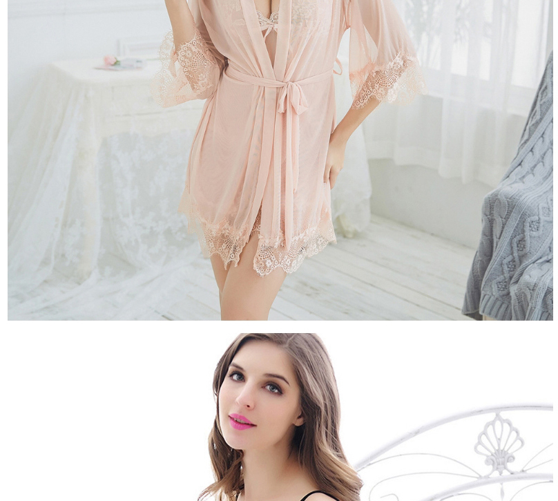 Fashion Color Three-piece Lace Nightdress Suspender Nightdress,SLEEPWEAR & UNDERWEAR