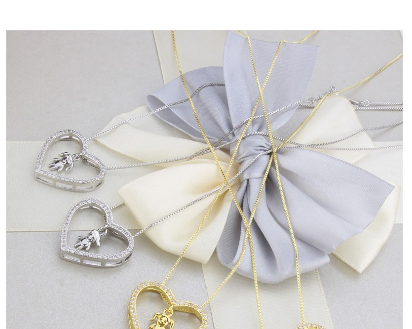 Fashion Platinum Plated Boy Copper Plating Heart-shaped Alloy Necklace For Boys And Girls,Pendants