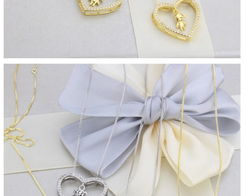 Fashion Gilded Boy Copper Plating Heart-shaped Alloy Necklace For Boys And Girls,Pendants