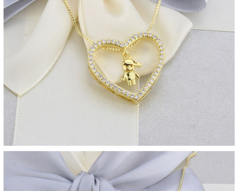 Fashion Platinum-plated Girl Copper Plating Heart-shaped Alloy Necklace For Boys And Girls,Pendants