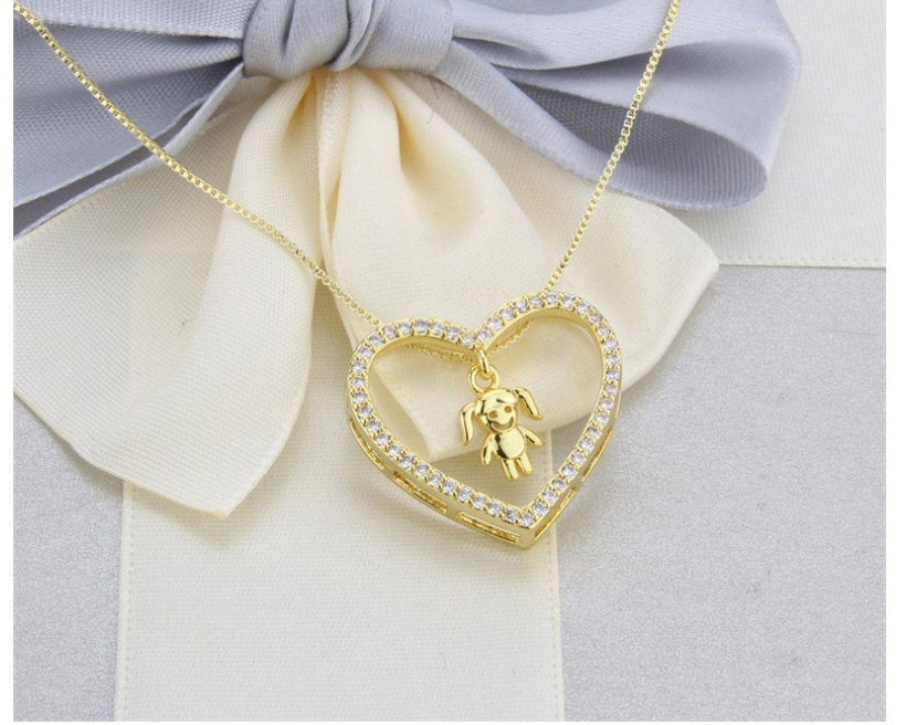 Fashion Platinum-plated Girl Copper Plating Heart-shaped Alloy Necklace For Boys And Girls,Pendants