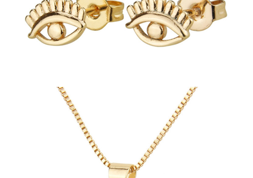 Fashion Golden Eye Gold-plated Earring Necklace Set,Jewelry Sets