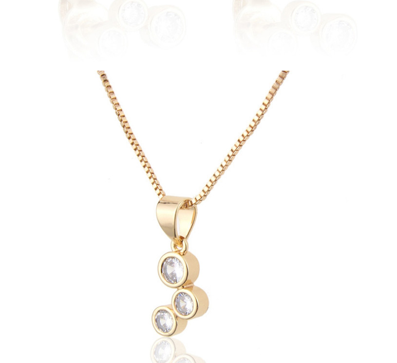Fashion Golden Set Of Three Round Gold-plated Zircon Earring Necklaces,Jewelry Sets