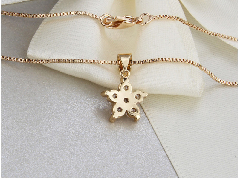 Fashion Golden Gold-plated Diamond Pentagram Earring Necklace Set,Jewelry Sets