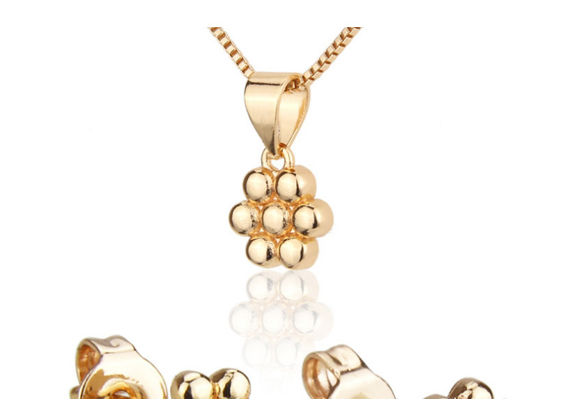 Fashion Golden Seven Ball Gold Plated Earring Necklace Set,Jewelry Sets