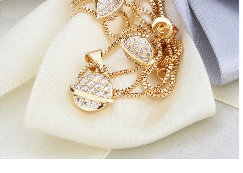 Fashion Golden Planet Gold-plated Diamond Earring Necklace Set,Jewelry Sets