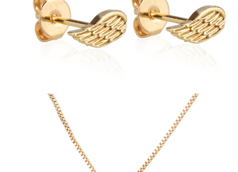 Fashion Golden Gold-plated Wings Earring Necklace Set,Jewelry Sets