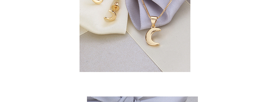Fashion Golden Moon Gold-plated Stud Necklace Set,Jewelry Sets