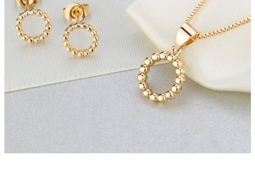 Fashion Golden Circle Gold-plated Earrings Necklace Set,Jewelry Sets