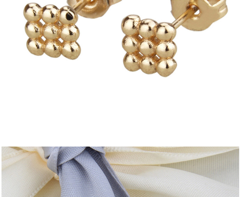 Fashion Golden Square Ball Gold Plated Earring Necklace Set,Jewelry Sets