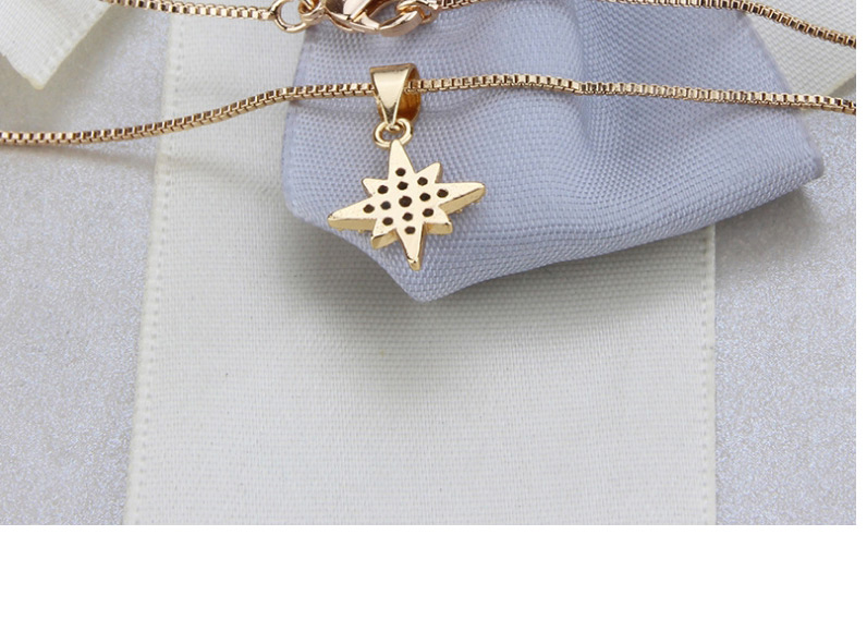 Fashion Golden Octagon Star Gold Plated Diamond Earring Necklace Set,Jewelry Sets