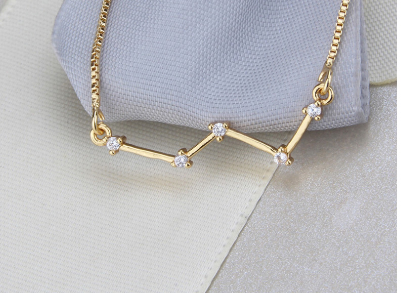 Fashion Golden Constellation Gold Plated Diamond Earring Necklace Set,Jewelry Sets