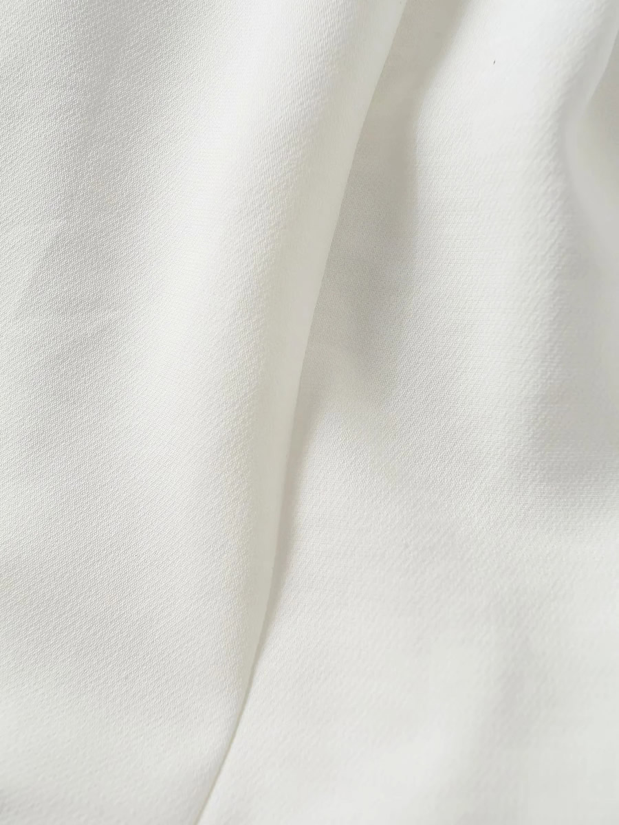 Fashion White Sleeveless Dress With Belt V-neck,Long Dress