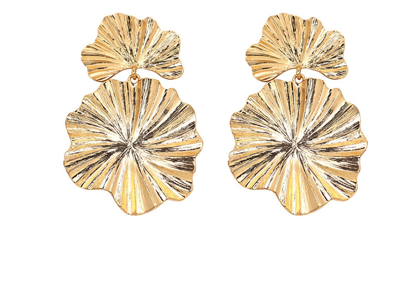 Fashion Rose Gold Alloy Flower Irregular Earrings,Drop Earrings