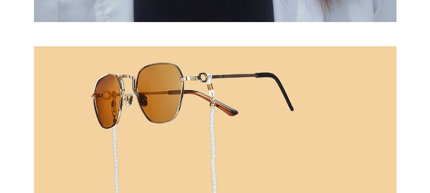 Fashion Golden Handmade Beaded Geometric Pearl Necklace Glasses Chain,Sunglasses Chain