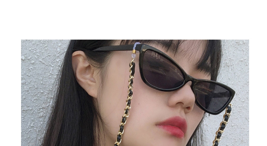 Fashion Golden Geometric Single-layer Chain Handmade Flannel Winding Glasses Chain,Sunglasses Chain
