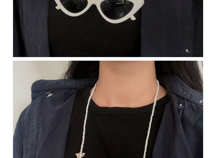 Fashion Black Round Bead Tassel Geometric Rice Beads Handmade Glasses Chain,Sunglasses Chain
