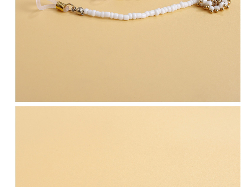 Fashion White Round Bead Tassel Geometric Rice Beads Handmade Glasses Chain,Sunglasses Chain