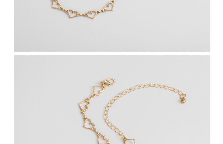 Fashion Golden Hollow Geometric Small Love Chain Single Layer Necklace,Chains
