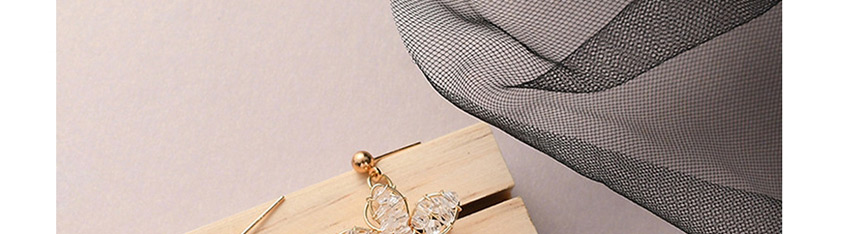 Fashion Golden Hollow Crystal Flower Alloy Earrings,Drop Earrings