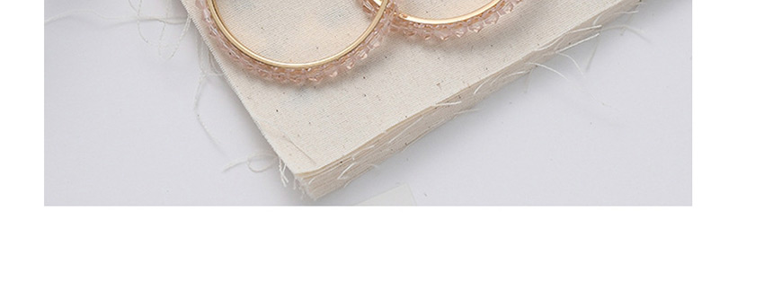 Fashion Pink Crystal Large Circle Alloy Resin Earrings,Hoop Earrings