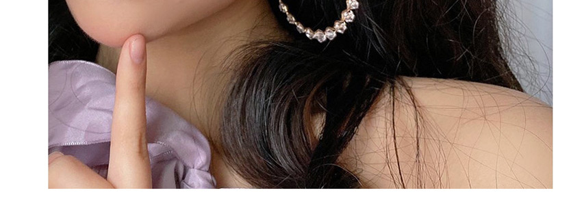 Fashion White Crystal Circle Wave Pattern Alloy Earrings,Hoop Earrings