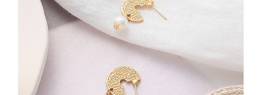Fashion Golden Pearl Irregular Convex Earrings,Drop Earrings