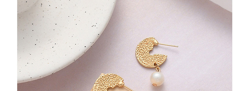 Fashion Golden Pearl Irregular Convex Earrings,Drop Earrings