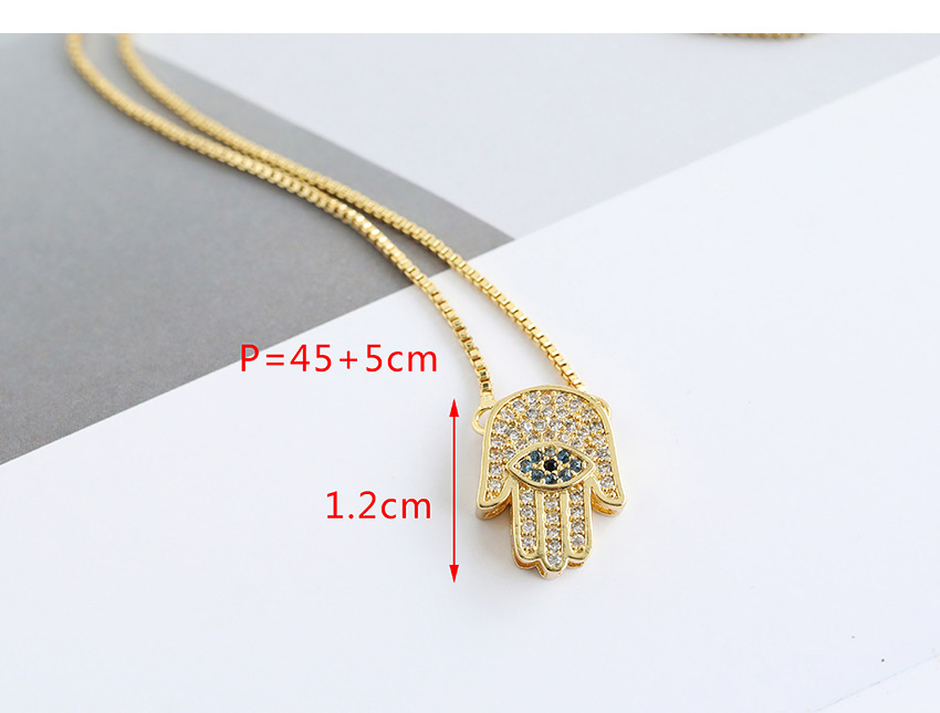 Fashion Golden Copper-set Zircon Eye Necklace,Necklaces