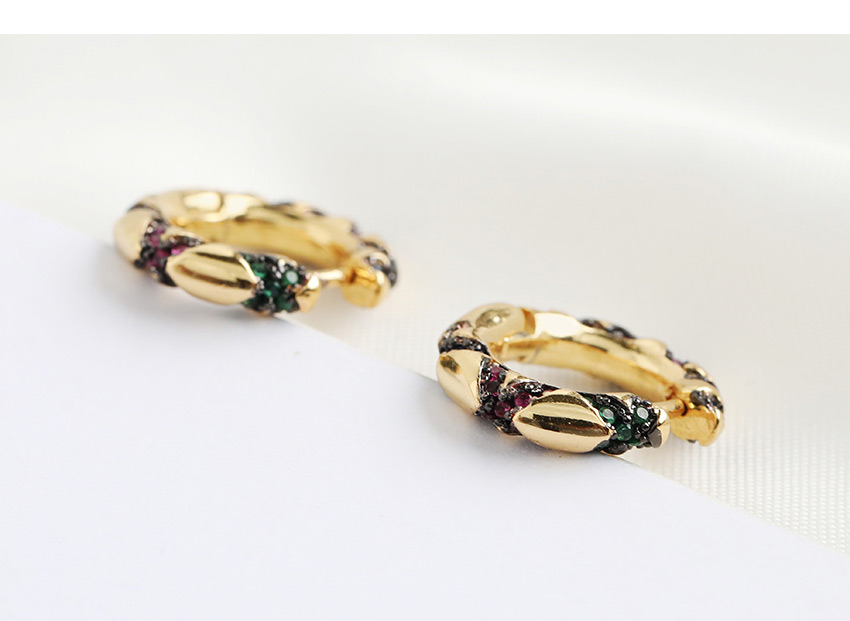 Fashion Golden Copper Inlaid Zircon X Stud Earrings,Earrings