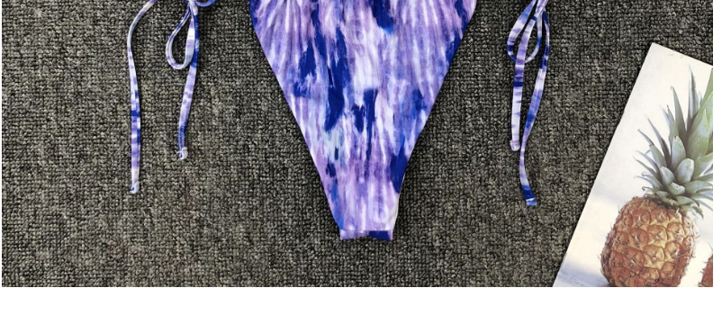 Fashion Purple Gradient Tie-dye Lace-up Split Swimsuit,Bikini Sets