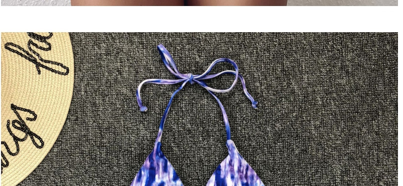 Fashion Purple Gradient Tie-dye Lace-up Split Swimsuit,Bikini Sets