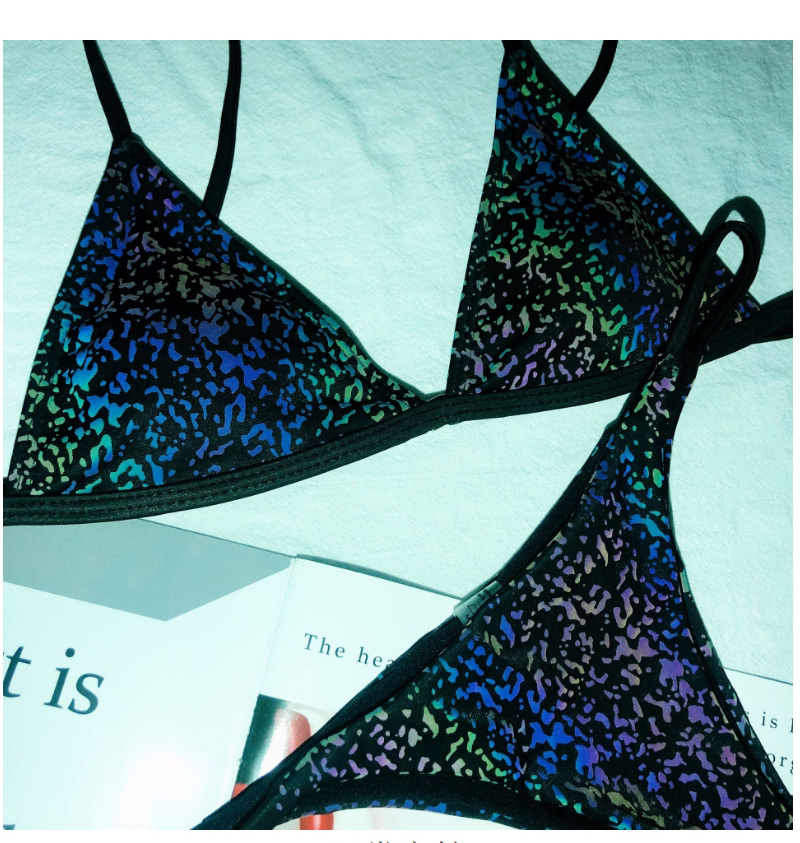 Fashion Color Luminous Lace-up Triangle Split Swimsuit,Bikini Sets