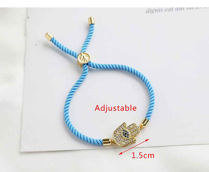 Fashion Blue Copper Inlaid Zircon Braided Wire Palm Bracelet,Fashion Bracelets