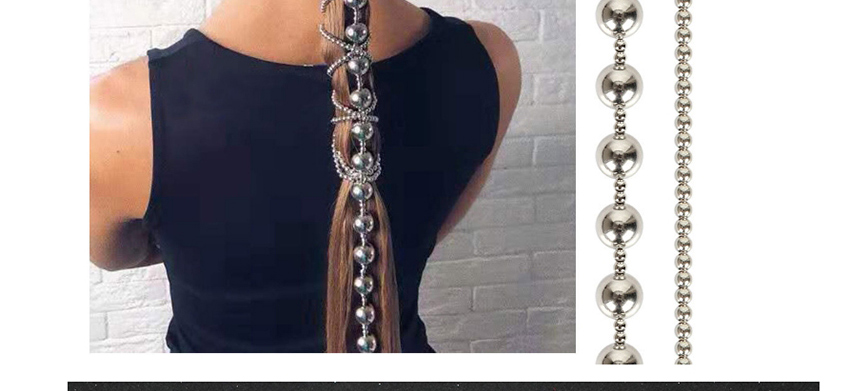 Fashion Silver Round Bead Chain Alloy Hair Chain,Hair Ribbons