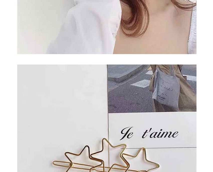 Fashion Big Chain Five-pointed Star Geometric Love Alloy Hollow Hairpin,Hairpins