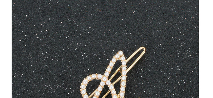 Fashion Letter Letter Pearl Alloy Hollow Hair Clip,Hairpins