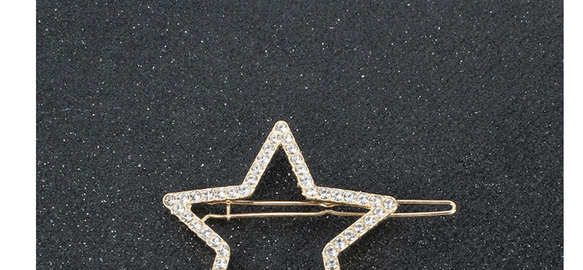 Fashion Pentagram Diamond-shaped Alloy Geometric Hollow Alloy Hairpin,Hairpins