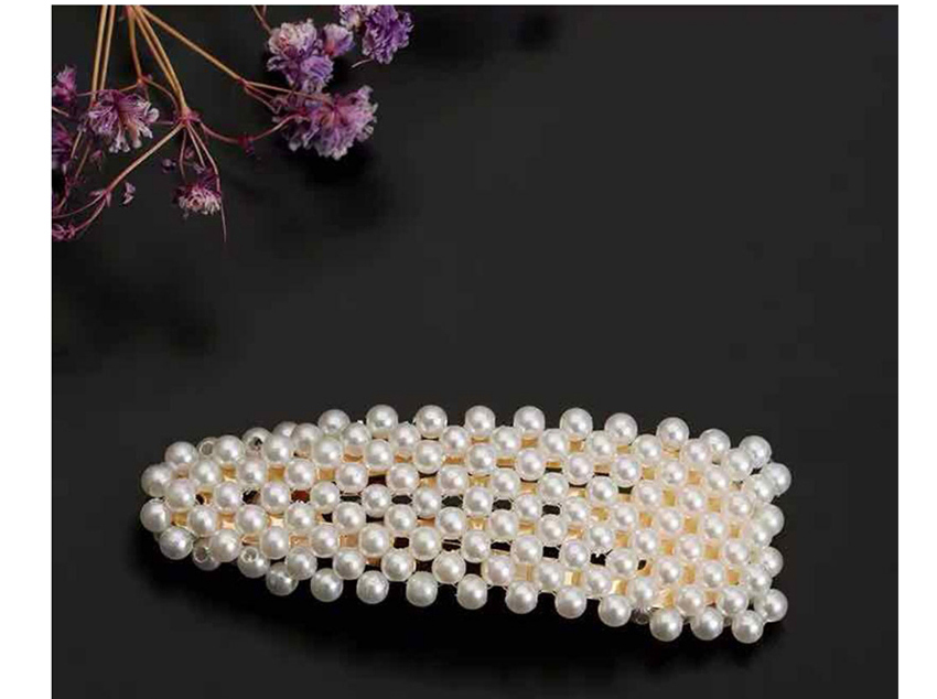 Fashion Solid Drop Of Water Diamond-shaped Pearl-shaped Geometric Hollow Hairpin,Hairpins