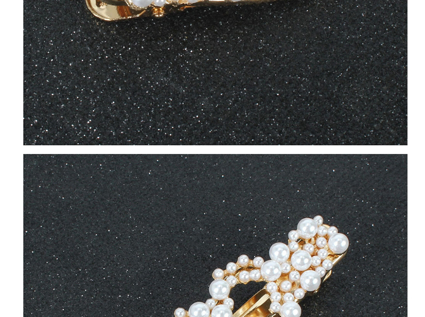 Fashion Waterdrop Hollow Diamond-shaped Pearl-shaped Geometric Hollow Hairpin,Hairpins